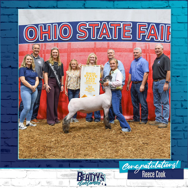 Third Overall<br />
Champion Crossbred<br />
2022 Ohio State Fair Junior Show